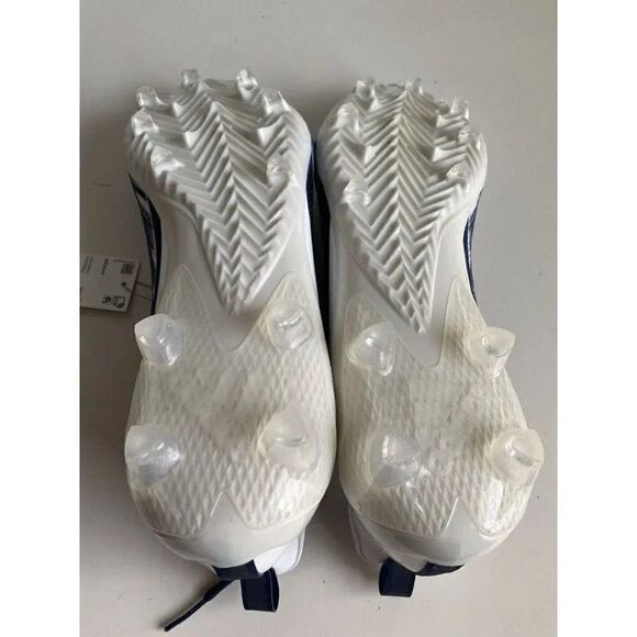 Adidas Adizero Football Cleats White Navy Blue Shoes GZ6912 Men's Sz 14 NEW - Picture 9 of 11